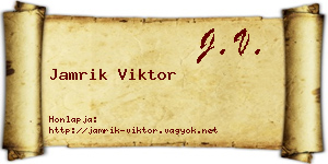 Jamrik Viktor névjegykártya